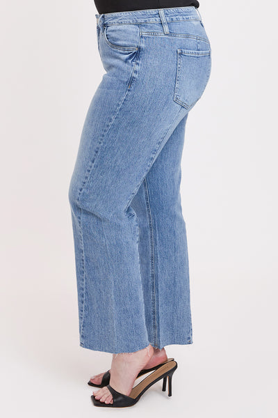 Plus High Rise Wide Leg Jeans with Raw Hem, Pack of 6
