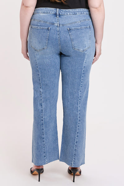Plus High Rise Wide Leg Jeans with Raw Hem, Pack of 6