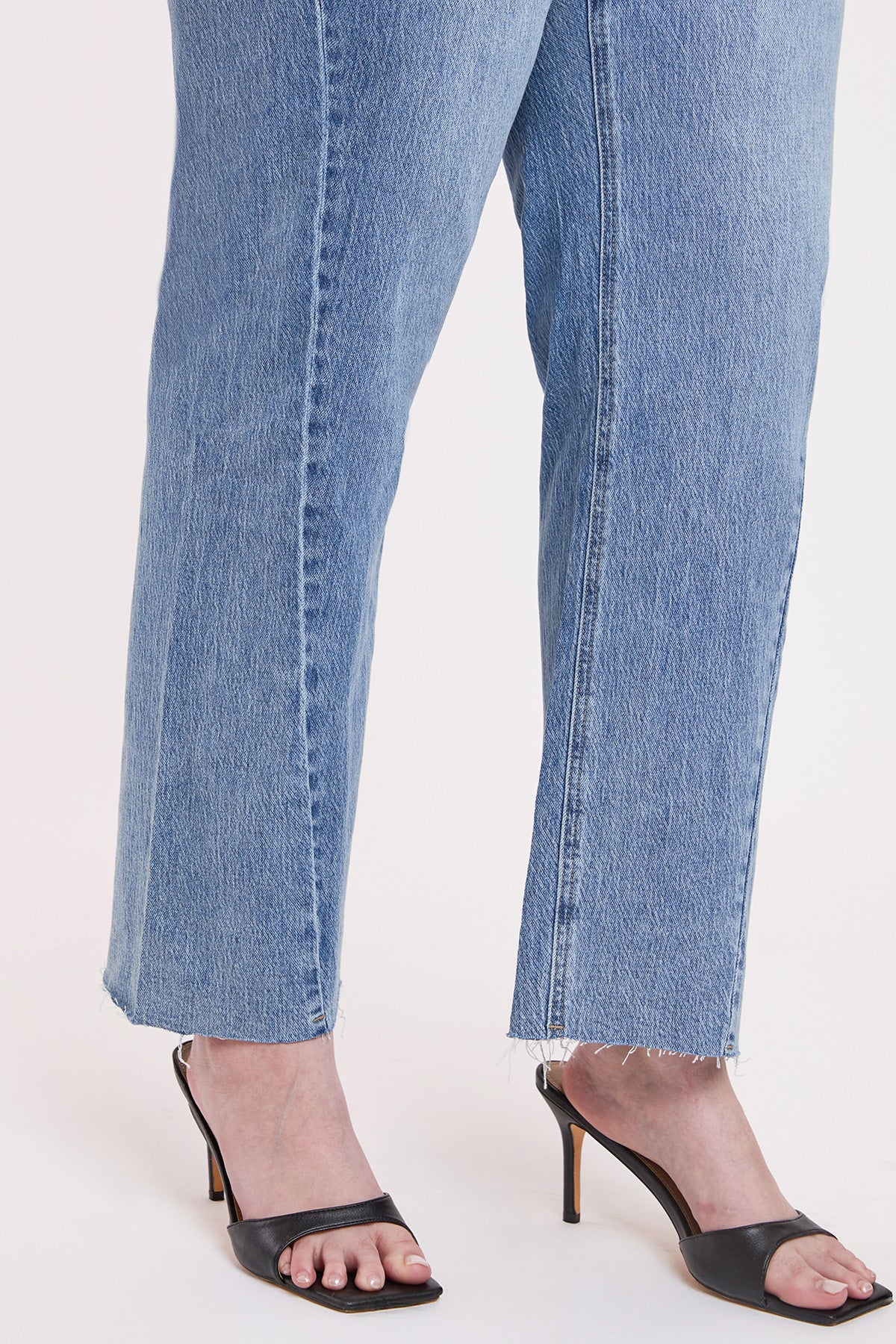 Plus High Rise Wide Leg Jeans with Raw Hem, Pack of 6