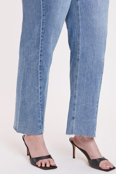 Plus High Rise Wide Leg Jeans with Raw Hem, Pack of 6