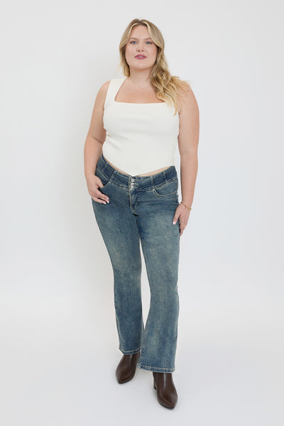 Plus Mid Rise 3-Button Bootcut Jeans, Pack of 6