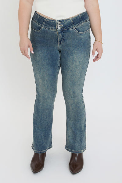 Plus Mid Rise 3-Button Bootcut Jeans, Pack of 6