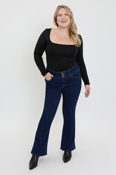 Plus Mid Rise 3-Button Bootcut Jeans, Pack of 6
