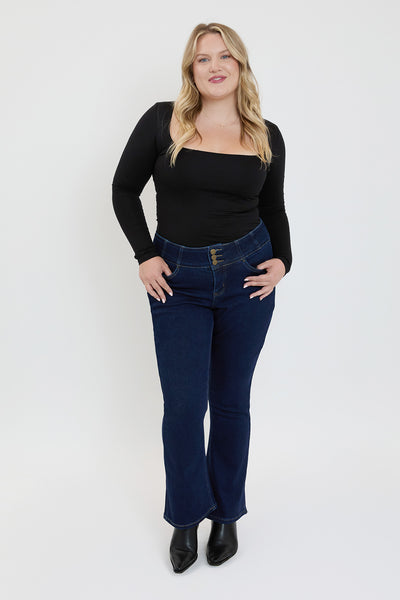 Plus Mid Rise 3-Button Bootcut Jeans, Pack of 6