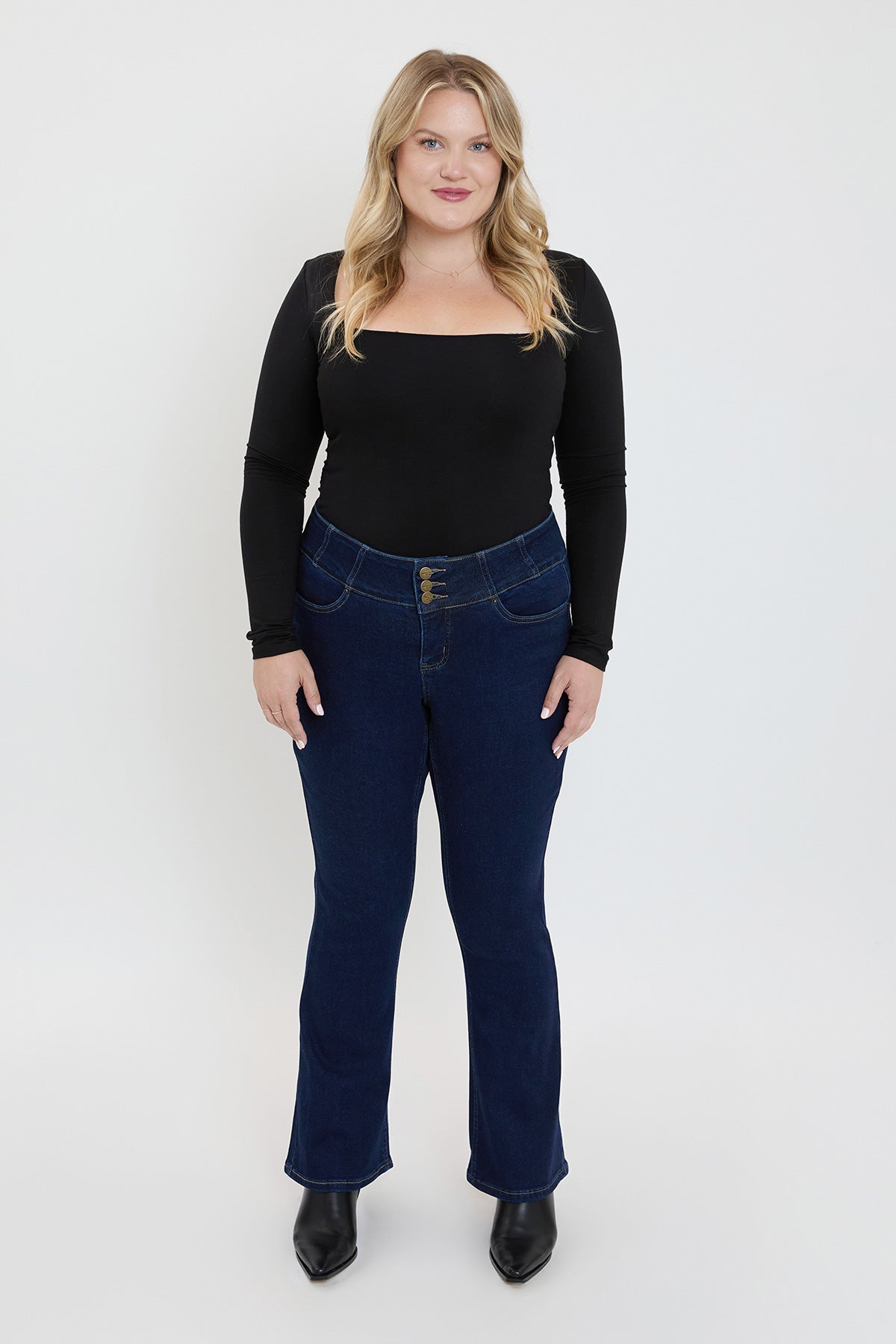 Plus Mid Rise 3-Button Bootcut Jeans, Pack of 6