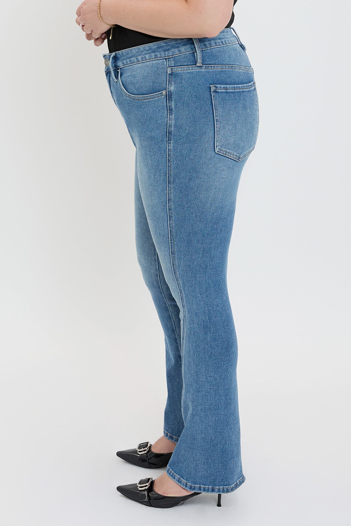 Plus Mid Rise Curve Seam Flare Jeans, Pack of 6