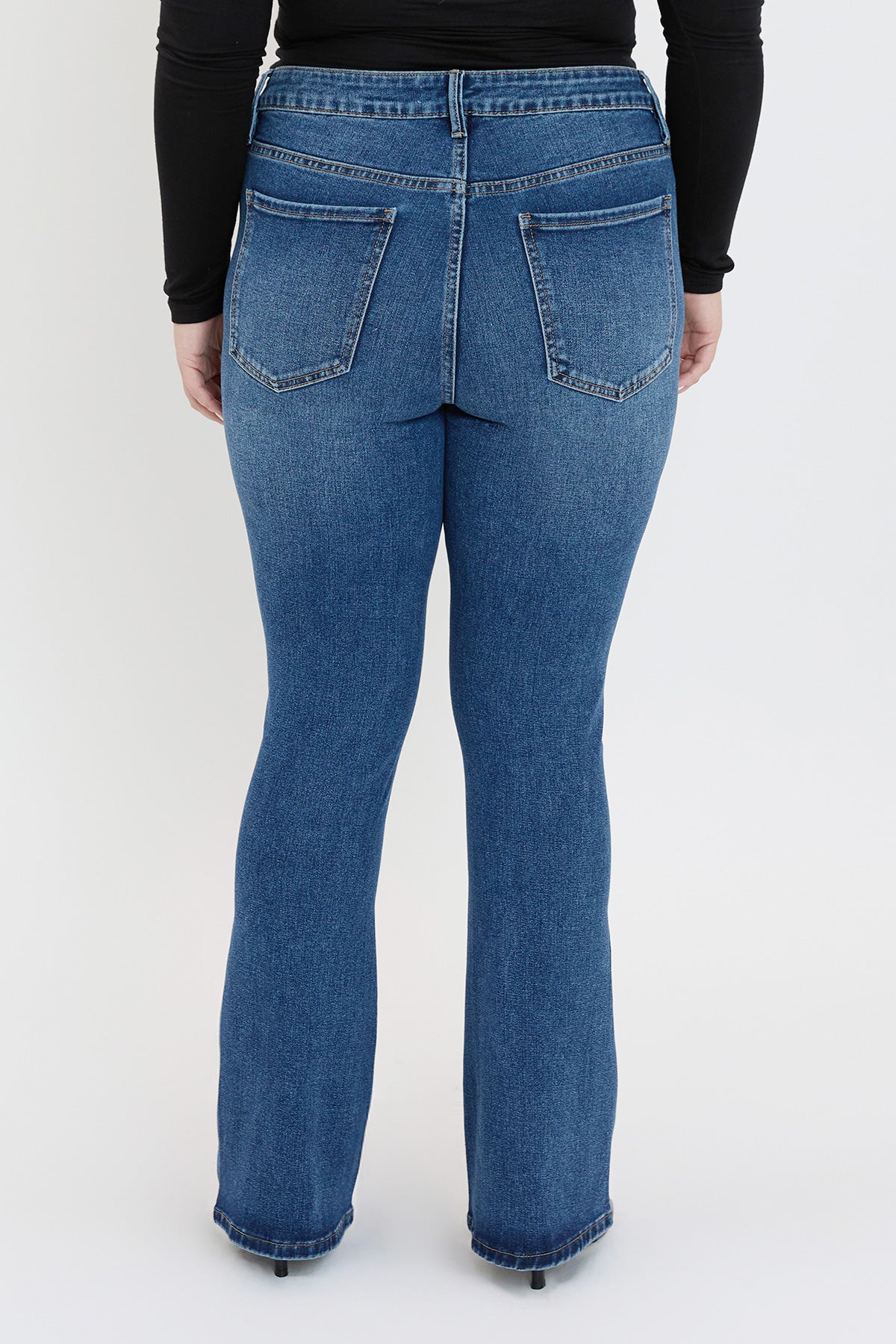 Plus Mid Rise Curve Seam Flare Jeans, Pack of 6