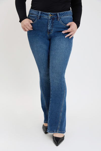 Plus Mid Rise Curve Seam Flare Jeans, Pack of 6