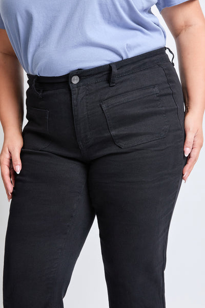 Missy Plus High Rise Snip To Fit Wide Leg Jean- OPEN STOCK