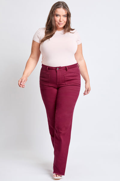 Missy Plus High Rise Snip To Fit Wide Leg Jean- OPEN STOCK