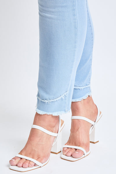 Plus Size Skinny High-Rise Ankle Jean With Slanted Double Frayed Hem Made With Recycled Fibers , Pack Of 12