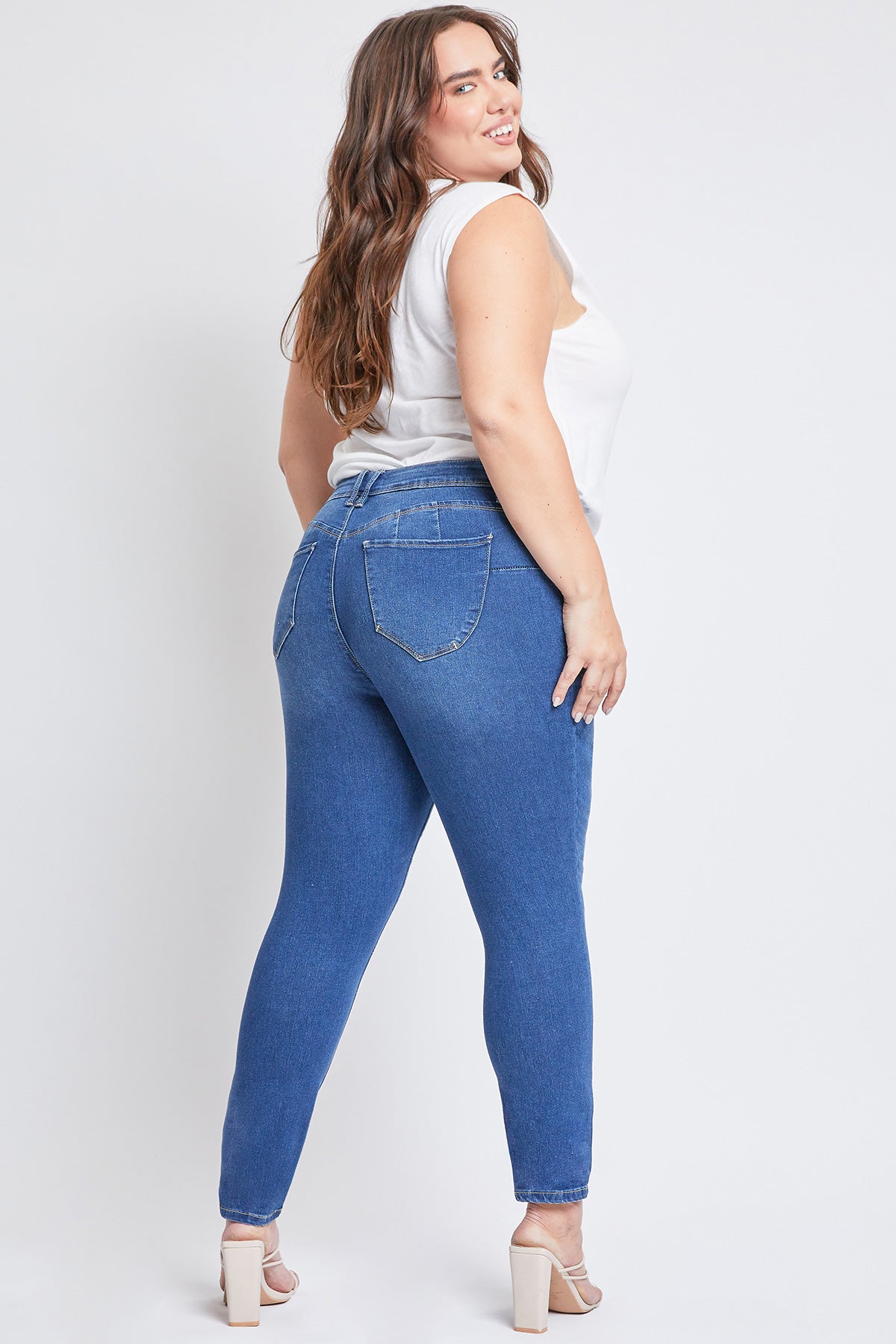 Missy Plus Wannabettabutt Mid-Rise 1-Button Skinny Jean With Regular Hem Pack Of 12