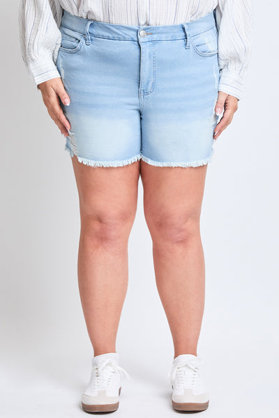 Missy Plus Curvy High-Rise Frayed Hem Shorts, Pack Of 12