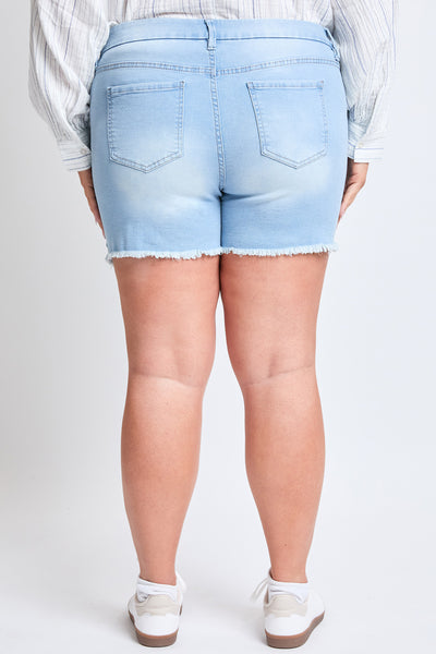 Missy Plus Curvy High-Rise Frayed Hem Shorts, Pack Of 12