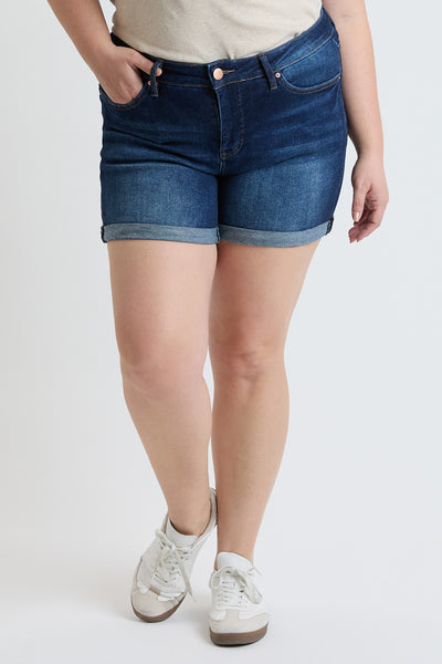 Plus High Rise Premium Stretch FoldOver Cuff Short, Pack of 6