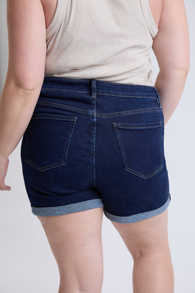 Plus High Rise Premium Stretch FoldOver Cuff Short, Pack of 6