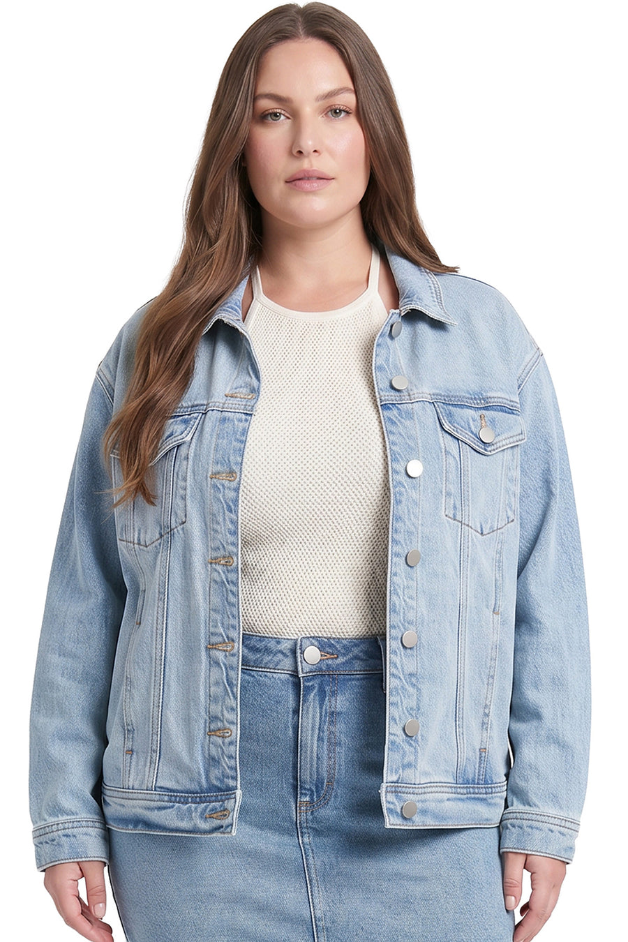 Plus Boyfriend Denim Jacket - 36C