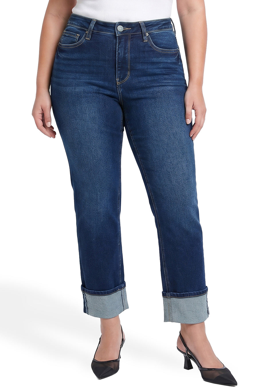 Plus Dylan Cuffed Straight Leg Jeans - S35