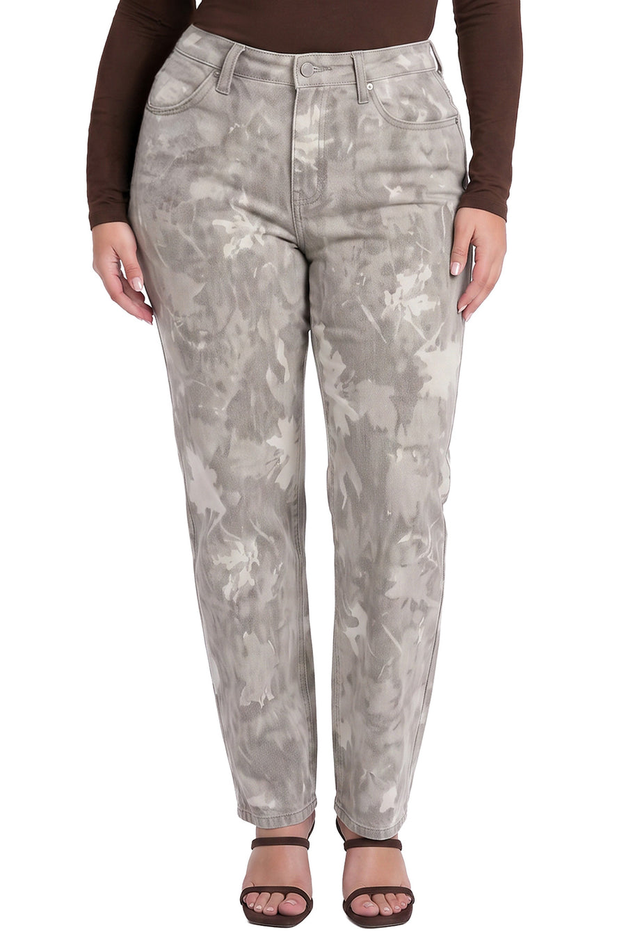 Plus Stella High Rise Barrel Printed Jeans-BEFOL