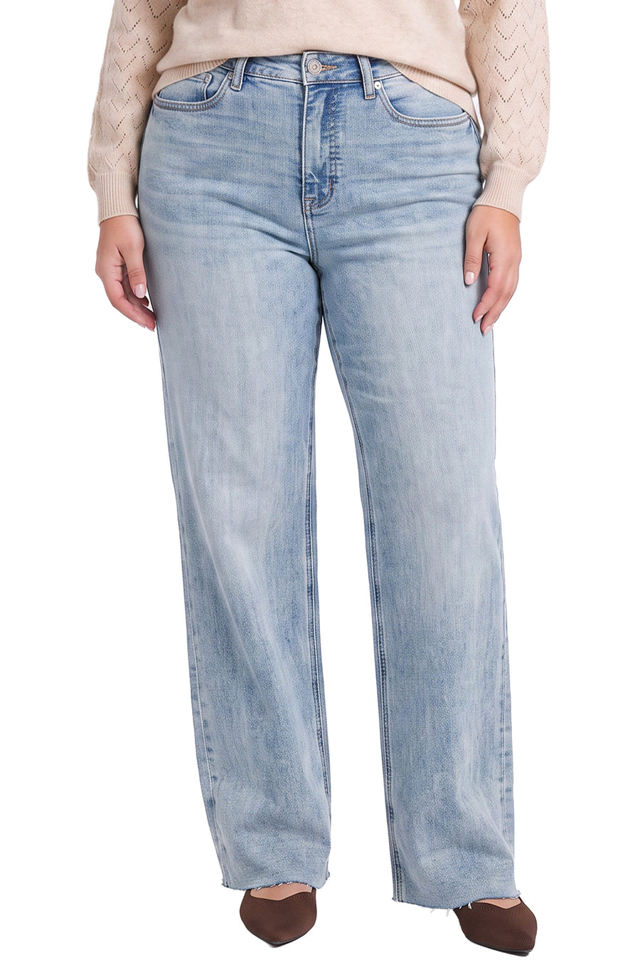 Plus Hailey High Rise Wide Leg Jeans-08C