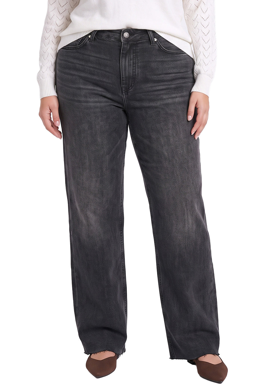Plus Hailey High Rise Wide Leg Jeans-35W
