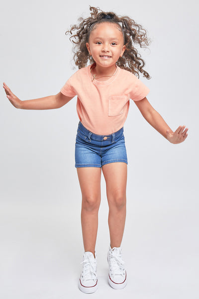 Toddler Girls Mid-Rise Pull On Denim Short, Pack of 4