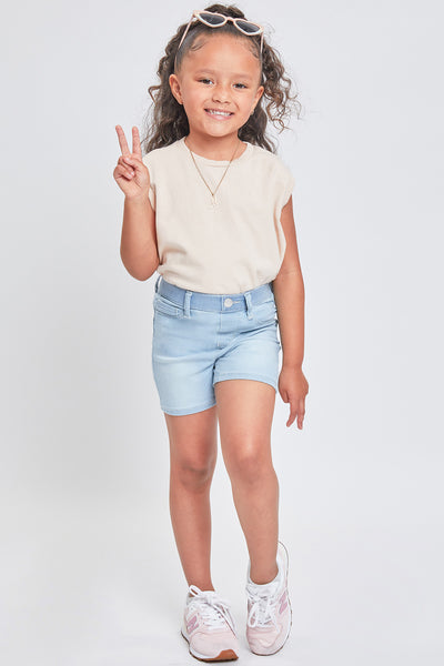 Toddler Girls Mid-Rise Pull On Denim Short, Pack of 4