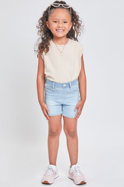 Toddler Girls Mid-Rise Pull On Denim Short, Pack of 4