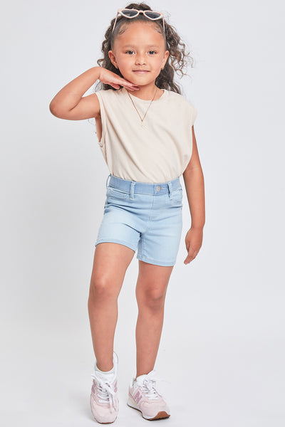Toddler Girls Mid-Rise Pull On Denim Short, Pack of 4