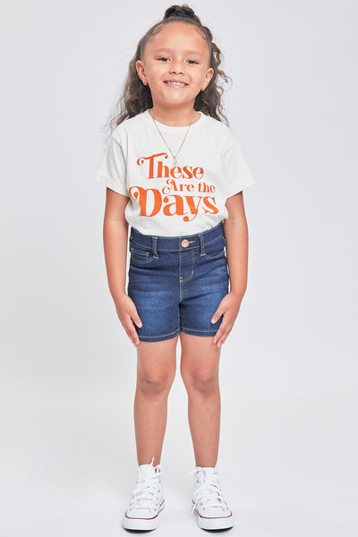 Toddler Girls Mid-Rise Pull On Denim Short, Pack of 4