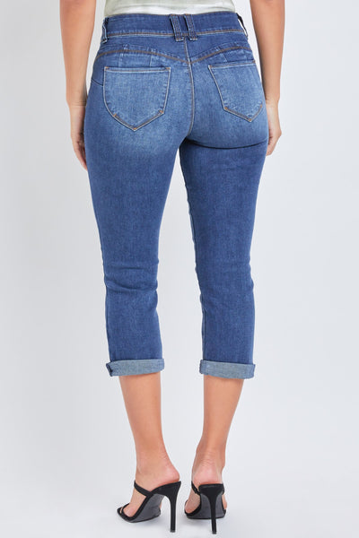 Junior Wannabettabutt 2 Button High-Rise Double Roll Up Cropped Jean, Pack Of 12