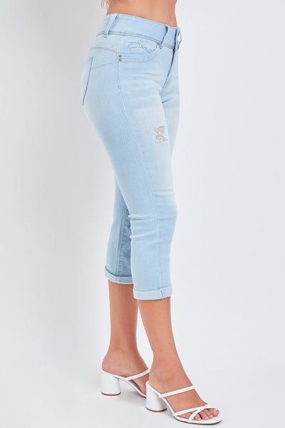 Junior Wannabettabutt 2 Button High-Rise Double Roll Up Cropped Jean, Pack Of 12