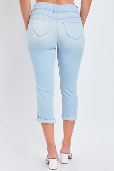 Junior Wannabettabutt 2 Button High-Rise Double Roll Up Cropped Jean, Pack Of 12