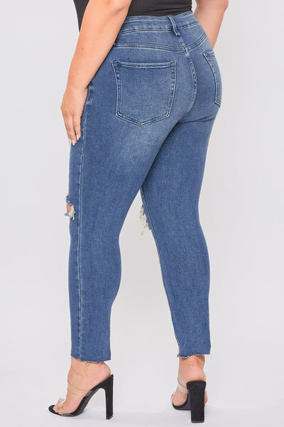 Junior Plus Size Dream Exposed Button Ankle Jean , Pack Of 6