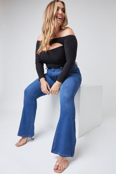 Junior Plus Size Hyper Denim Super Stretchy Flare Jean Pack Of 6