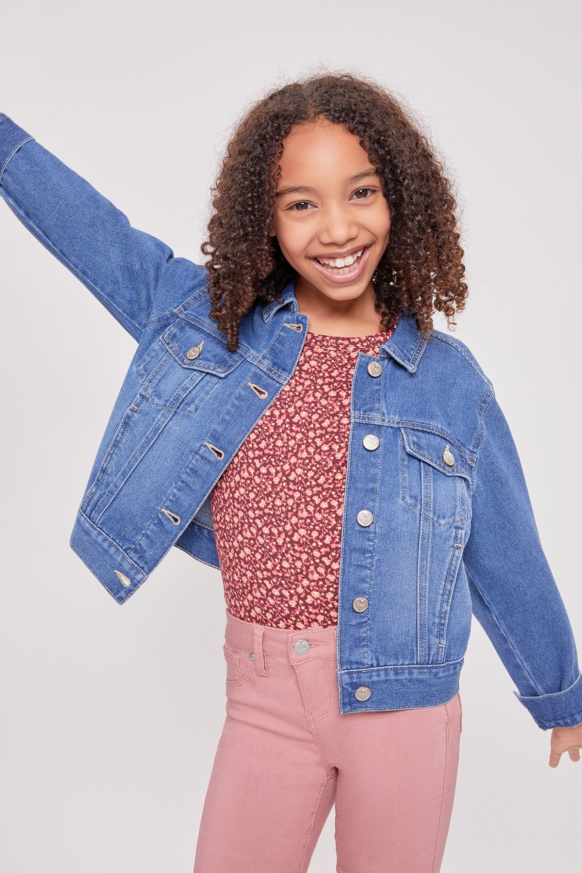 Girls Basic Oversized Denim Jacket, Pack of 6