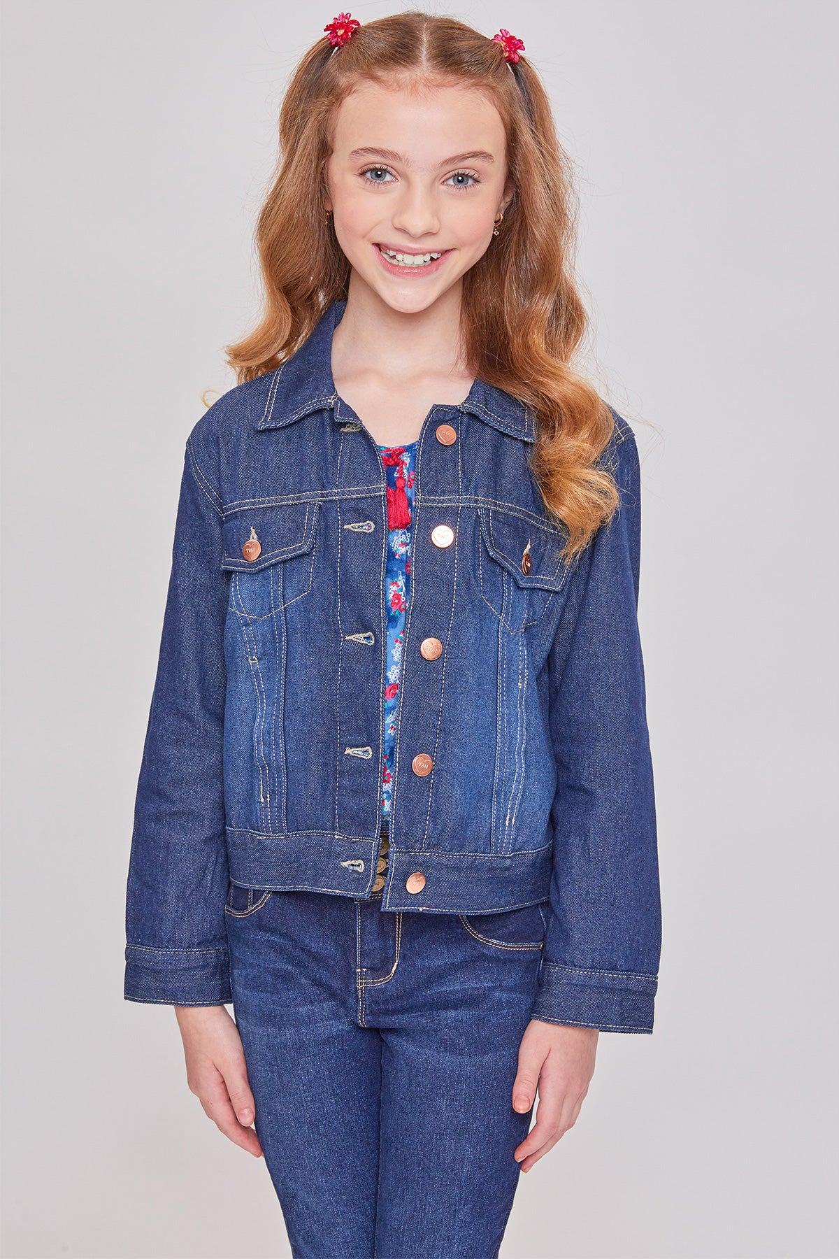 Girls Basic Oversized Denim Jacket, Pack of 6