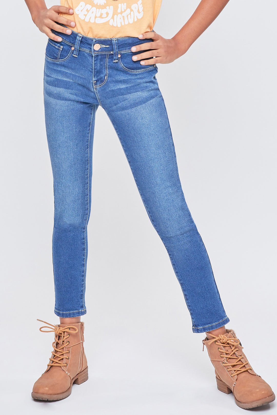 Girls Faux Front Pocket Skinny Jean, Pack of 12 from YMI
