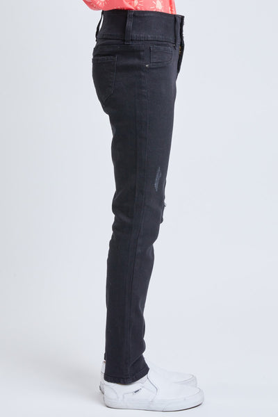 Girls 3-Button Basic Skinny Jean With Faux Front Pockets 12 Pack