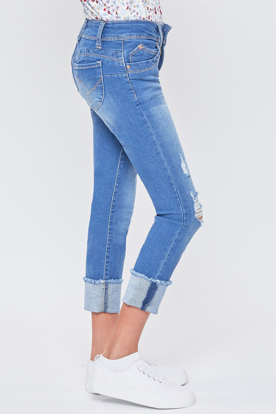 Girls Wannabettafit Mid-Rise Mega Cuff Skinny Jean, Pack Of
