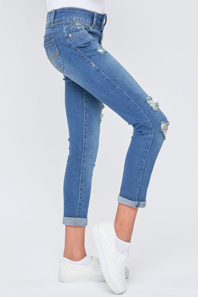 Junior Pull On Fray Hem Flare Jean 6 Pack from YMI