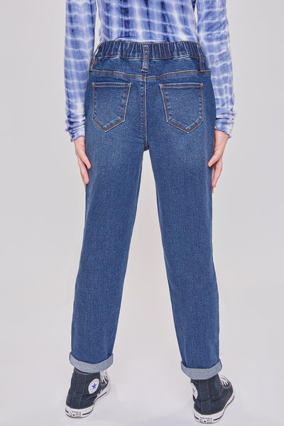 Girls Taylor Relax Fit Elastic Back Roll Cuff Jeans, Pack Of 12
