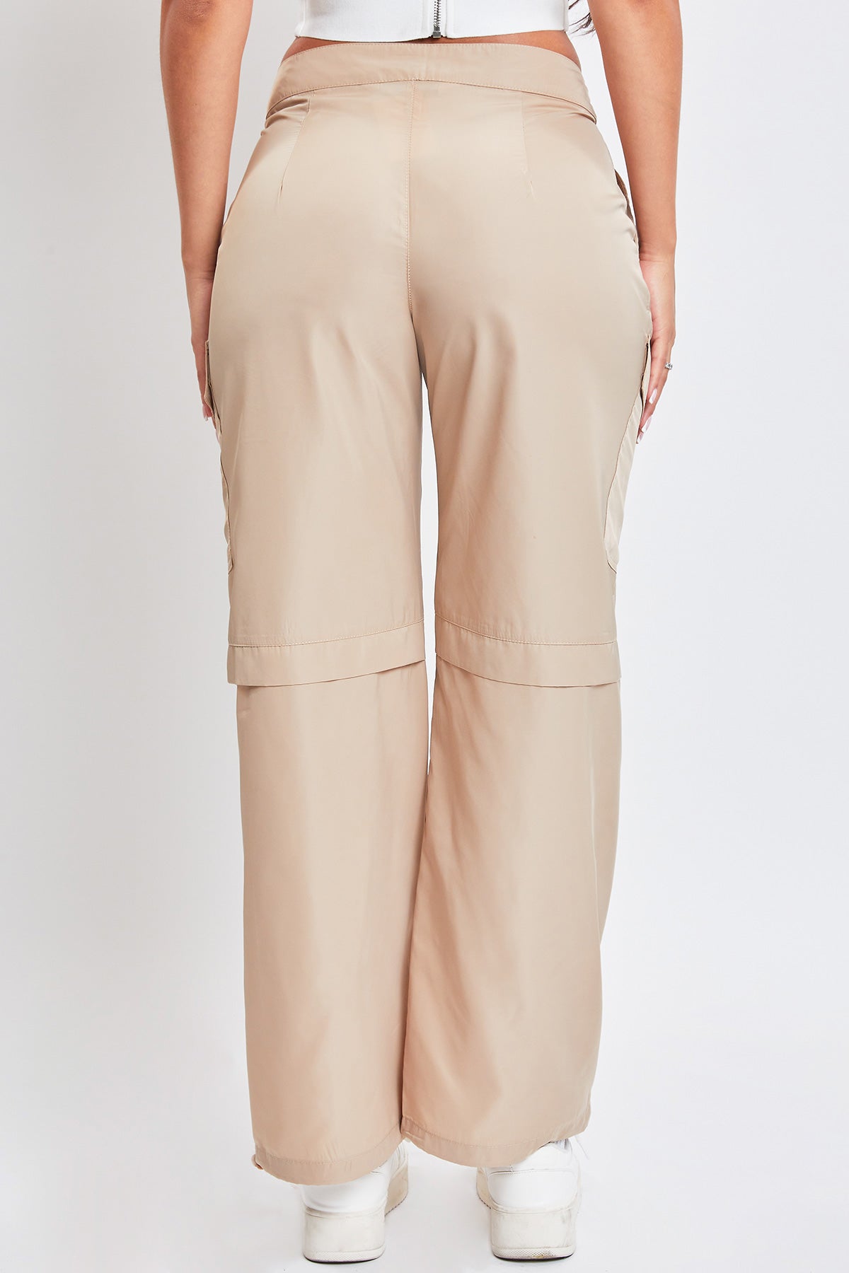 Junior High Rise Nylon Cargo Pants With Bungee Hem, Pack of 12