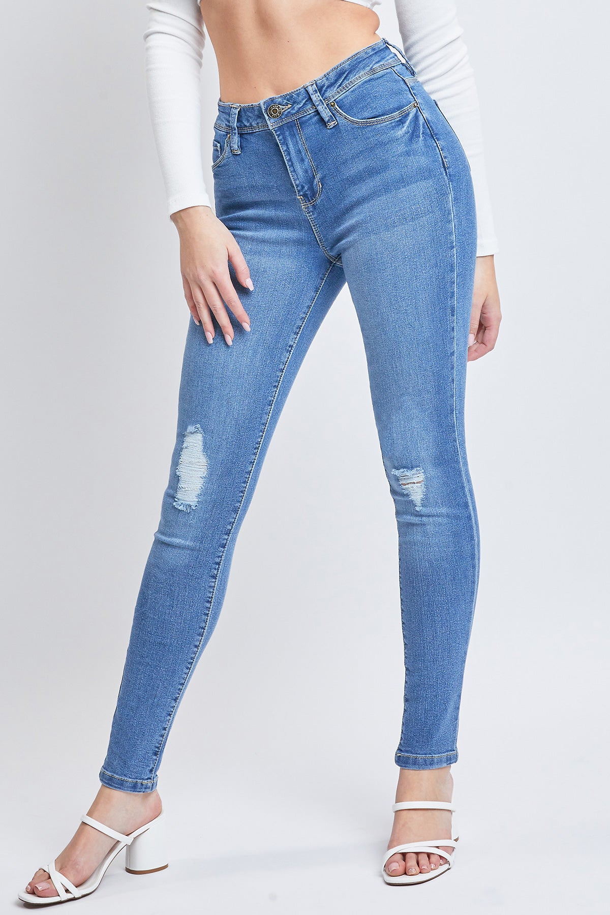 Junior Basic 1-Button High-Rise Skinny Jean Made With Recycled Fibers Pack Of 12