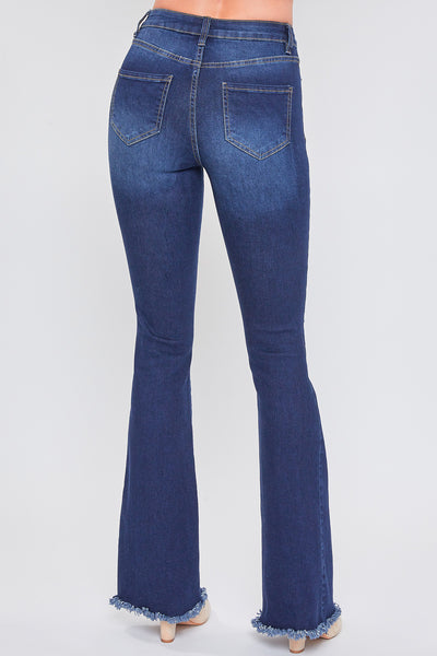 Junior 1-Button High-Rise Fray Hem Flare-Long Inseam 12 Pack