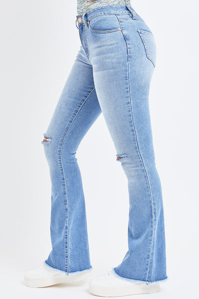 Junior High-Rise Flare Jean With Frayed Hem - Long Inseam 10 Pack