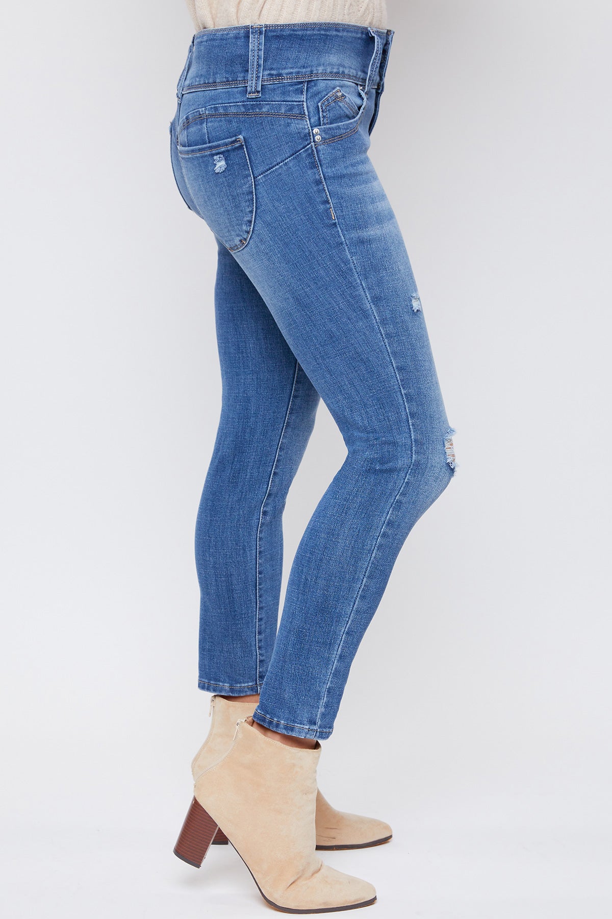 Junior Frayed Hem Flare Jeans With Curved Front Seam Pack Of 12 from YMI