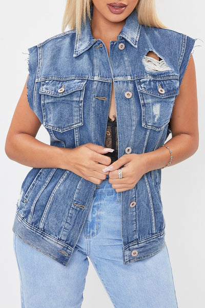 Junior Boyfriend Denim Vest Pack Of 6