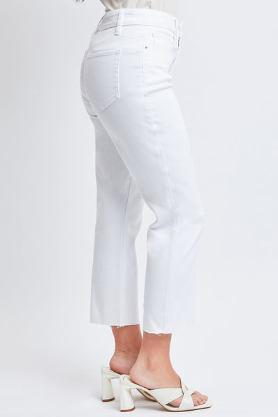 Missy Vintage High Rise Slim Straight Raw Hem Cropped Flood Jeans 12 Pack