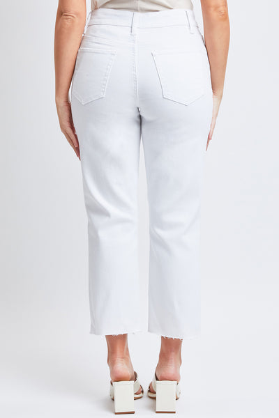Missy Vintage High Rise Slim Straight Raw Hem Cropped Flood Jeans 12 Pack